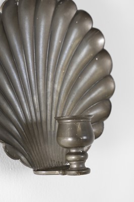 Lot 86 - A pair of pewter wall sconces