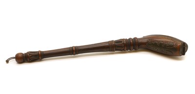 Lot 262 - A turned fruitwood combination pipe case