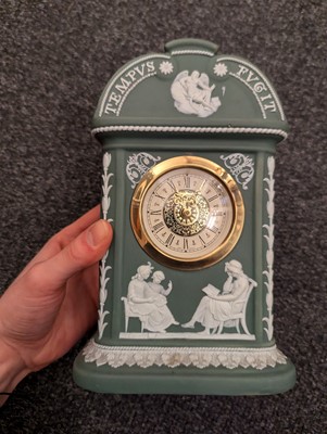 Lot 98 - A group of four Wedgwood Jasperware mantle timepieces
