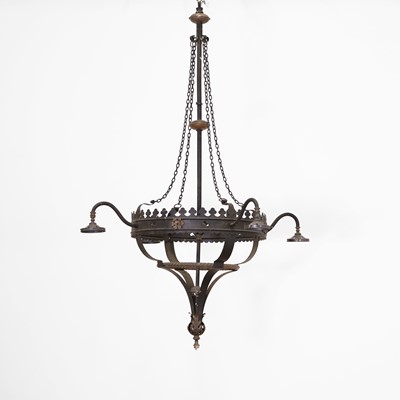 Lot 354 - An iron hanging ceiling light