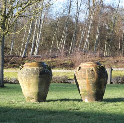 Lot 463 - A pair of terracotta olive jars