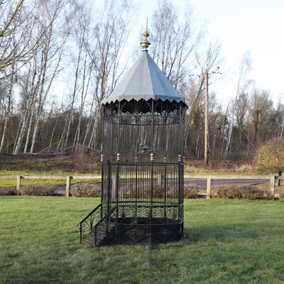 Lot 465 - A wirework garden aviary pavilion