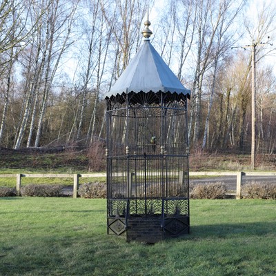 Lot 465 - A wirework garden aviary pavilion