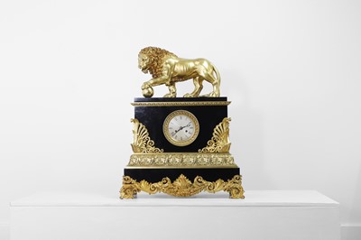 Lot 452 - A Napoleon II ormolu and patinated bronze mantel clock