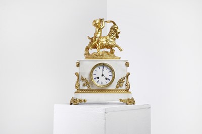 Lot 307 - A Louis Philippe marble and ormolu-mounted mantel clock