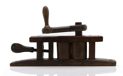 Lot 337 - A fruitwood and elm plait mill