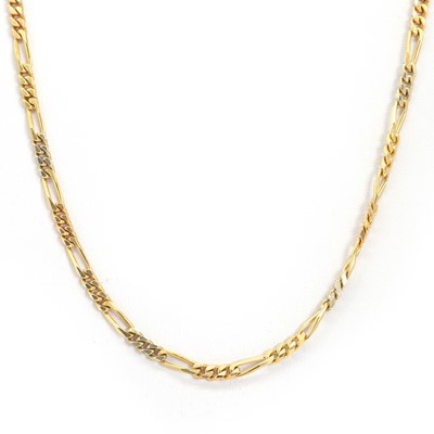 Lot 1407 - An 18ct gold figaro link chain