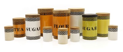 Lot 343 - A collection of 'Greek Key' Portmeirion Pottery cannisters