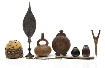 Lot 417 - Two Argentinian mounted mate gourds and bombillas
