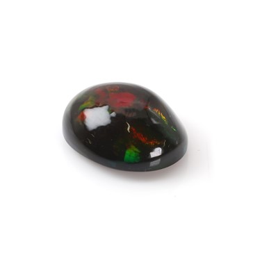 Lot 237 - An unmounted oval cabochon black opal