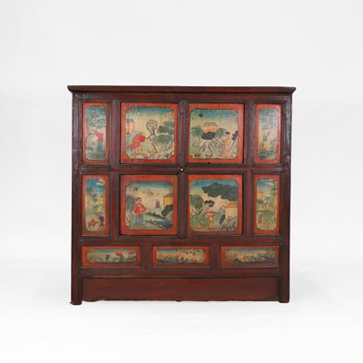 Lot 74 - A painted wooden cupboard