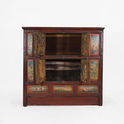 Lot 74 - A painted wooden cupboard