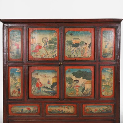 Lot 74 - A painted wooden cupboard