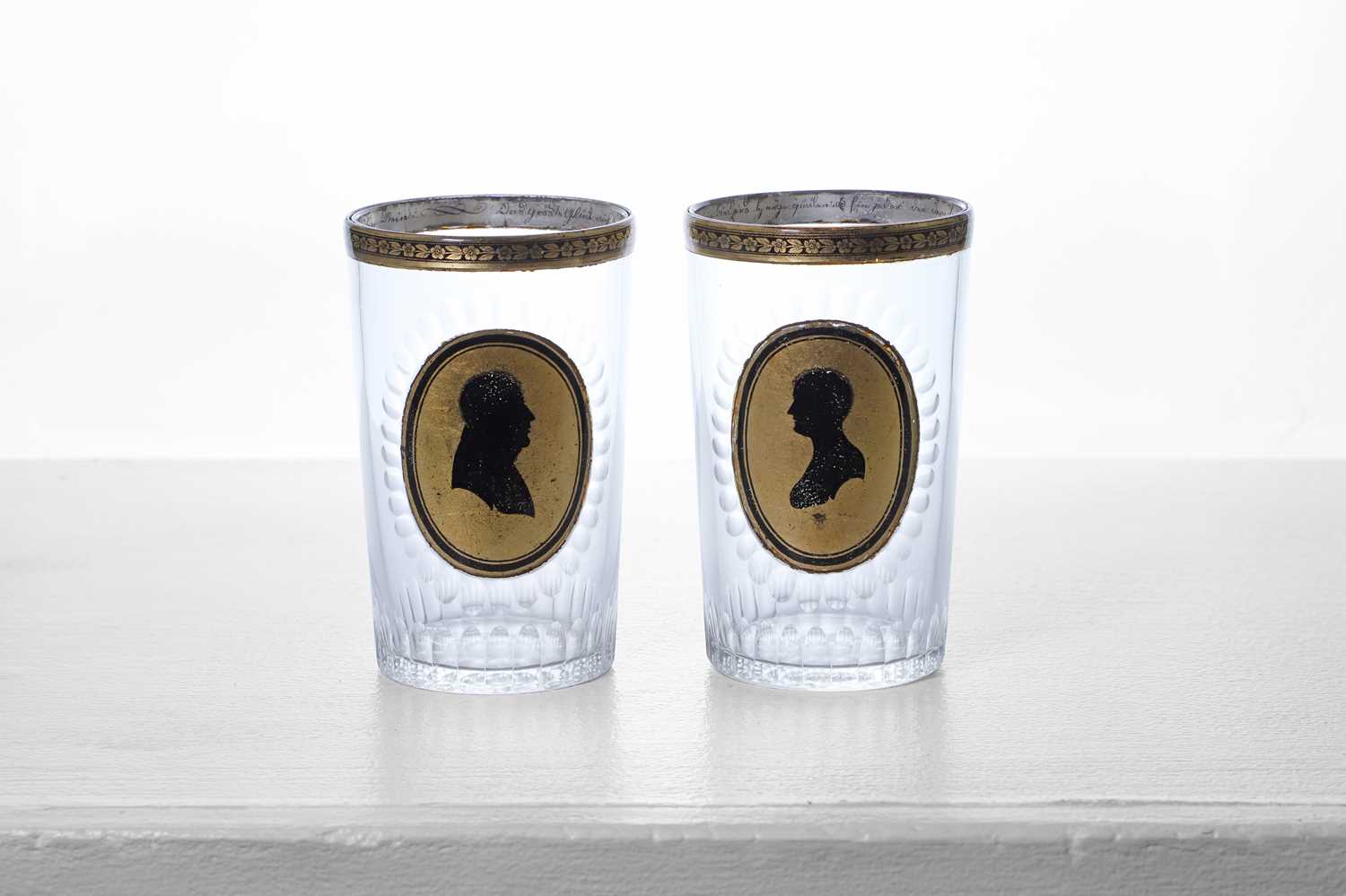 Lot 397 - A pair of Zwischengoldglas glass beakers