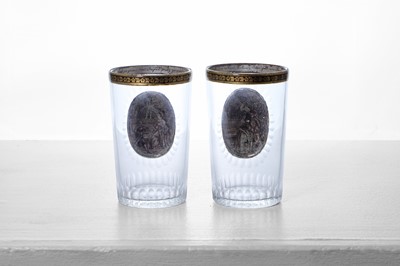 Lot 397 - A pair of Zwischengoldglas glass beakers