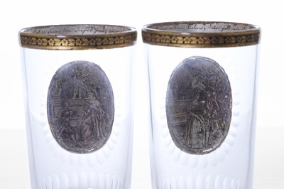 Lot 397 - A pair of Zwischengoldglas glass beakers