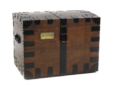 Lot 757 - An oak silver chest