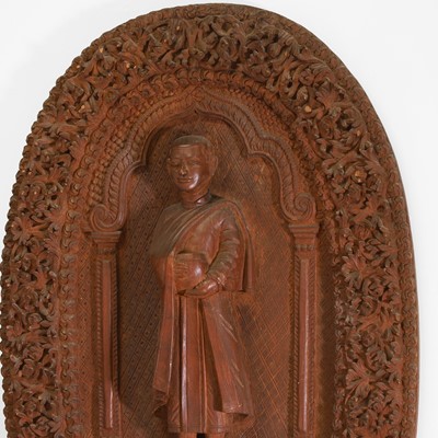 Lot 130 - A pair of hardwood panels