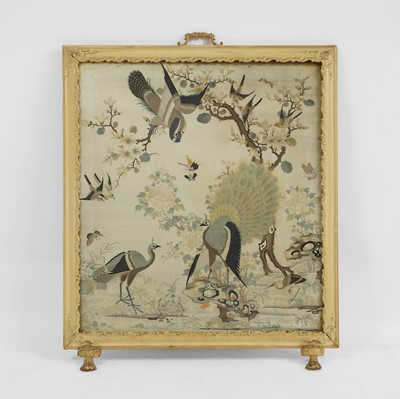 Lot 371 - A Chinese embroidered panel