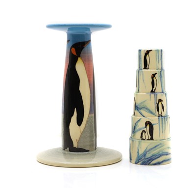 Lot 131 - Two Dennis China Works pottery candlesticks