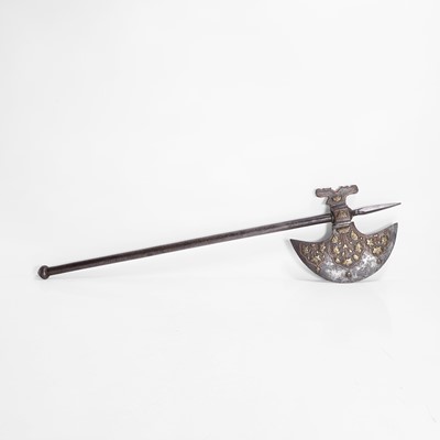 Lot 451 - An Indian brass-inlaid ceremonial axe