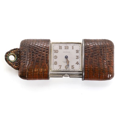Lot 417 - A sterling silver Movado Chronometre Ermeto travelling purse watch, c.1920's
