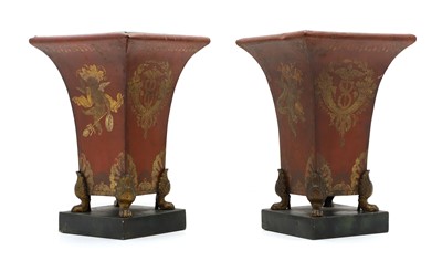 Lot 257A - A pair of Regency style toleware jardinières