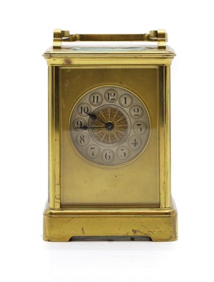 Lot 224 - A brass carriage clock