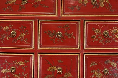 Lot 486 - An export red and gilt-lacquered cabinet
