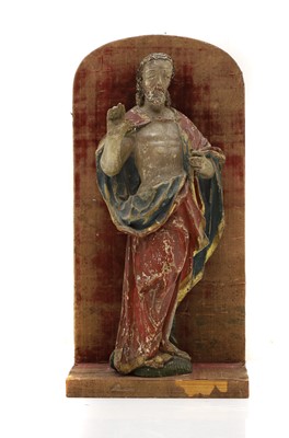 Lot 274 - A carved and painted figure of Christ