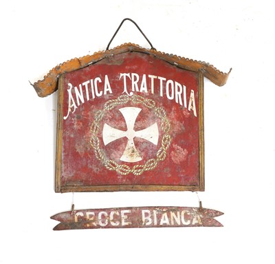 Lot 345 - 'Antica Trattoria' an Italian Restaurant sign