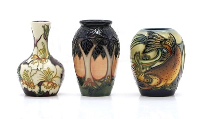 Lot 200 - A group of three Moorcroft pottery vases