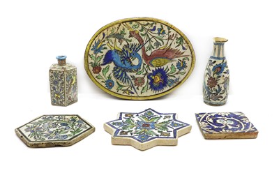 Lot 164 - A collection of Qajar pottery