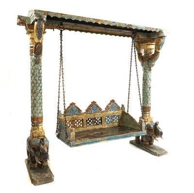 Lot 472A - A painted and carved swing seat