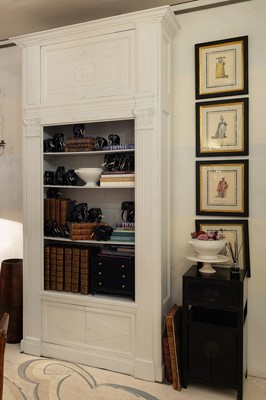 Lot 67 - A pair of Consulate painted library bookcases