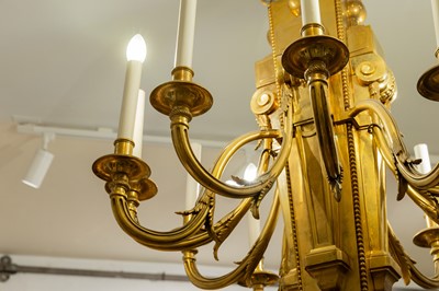 Lot 412 - A Louis XVI-style bronze chandelier