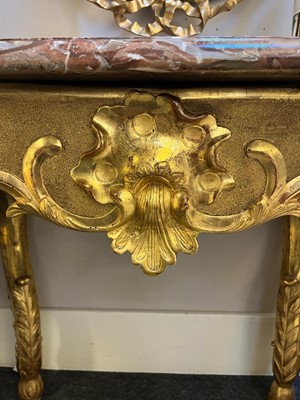 Lot 157 - A Louis XV giltwood console table