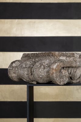Lot 309 - A travertine Ionic column capital