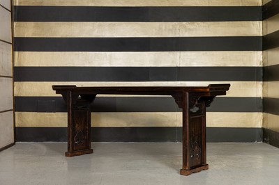 Lot 379 - An elm altar table