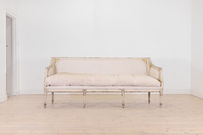 Lot 363 - A neoclassical painted wooden settee