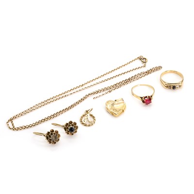 Lot 283 - A group of gold jewellery