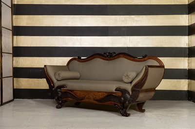 Lot 433 - A mahogany sofa