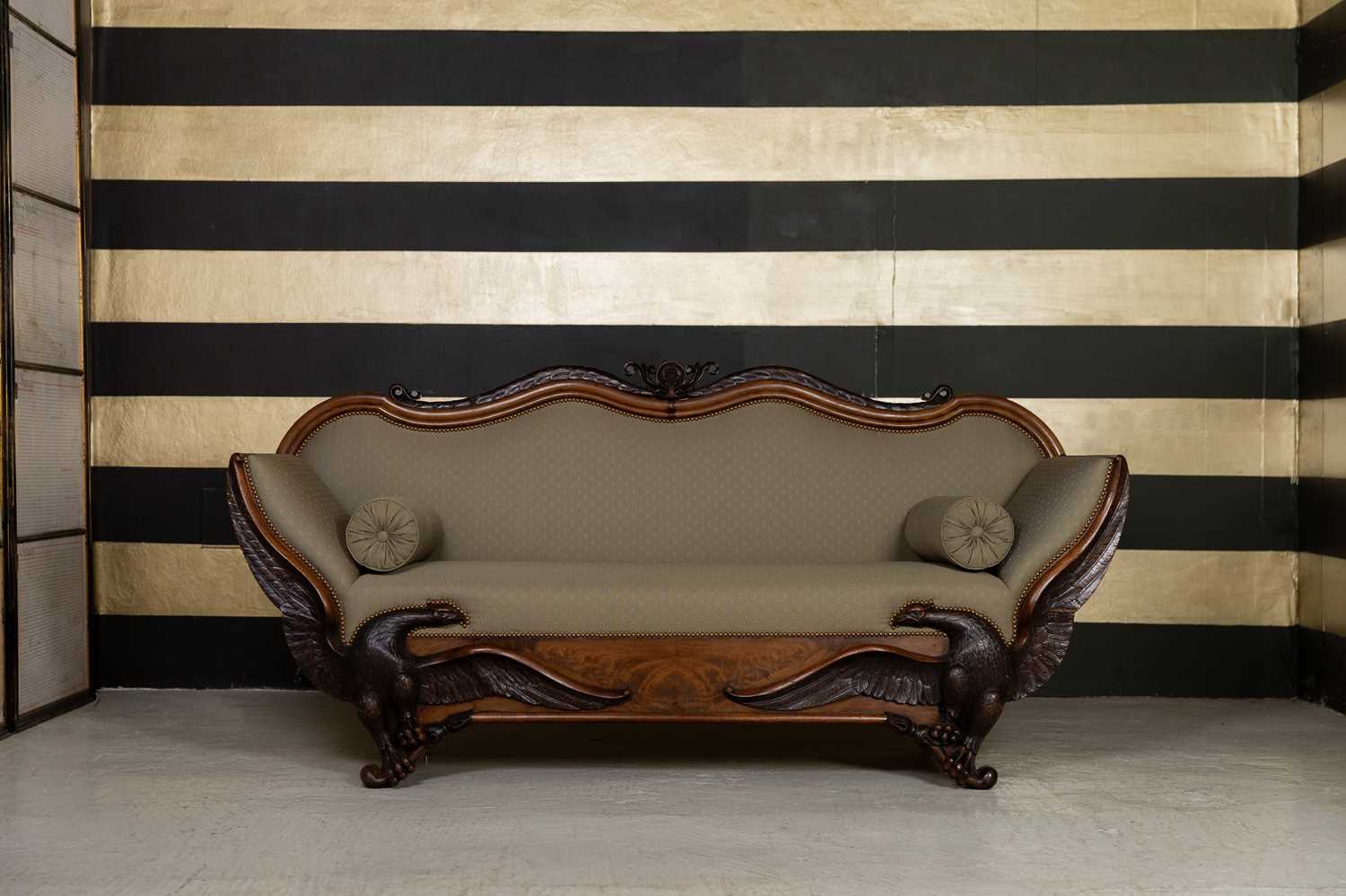 Lot 433 - A mahogany sofa