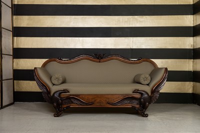 Lot 433 - A mahogany sofa