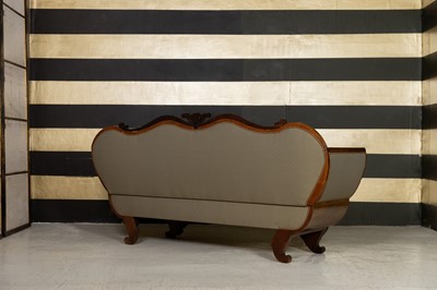Lot 433 - A mahogany sofa