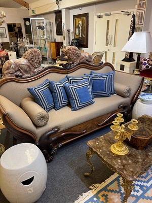 Lot 433 - A mahogany sofa