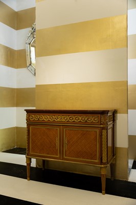 Lot 337 - A Napoleon III parquetry commode