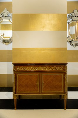 Lot 337 - A Napoleon III parquetry commode
