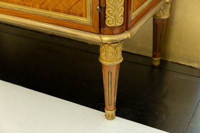 Lot 337 - A Napoleon III parquetry commode