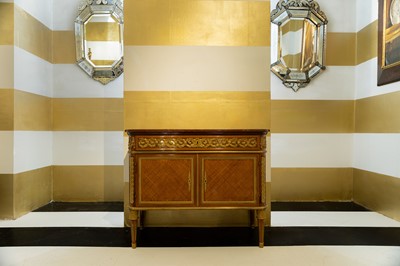 Lot 337 - A Napoleon III parquetry commode